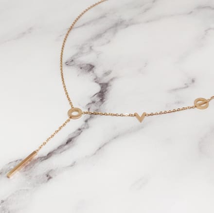Mei's - Muse Love Chain - ketting dames - rosegoud - 40 t/m 45 cm