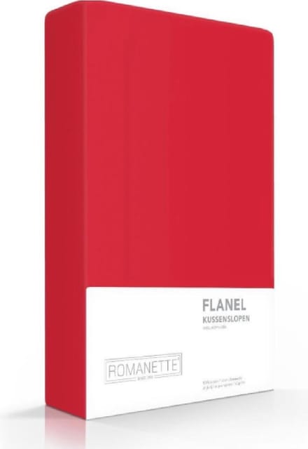 2-PACK: Kussenslopen Verwarmend Flanel - 65 x 65 cm - Rood