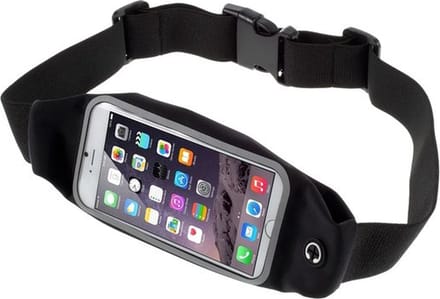 GadgetBay Zwarte heupband iPhone 6 6s 7 8 Plus Sportband Hardlopen