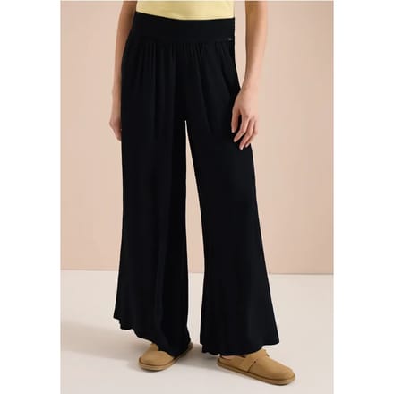 Wide Legs broek met crêpe structuur