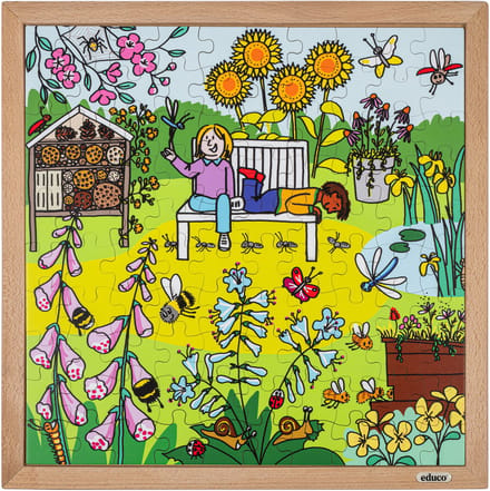 Natuur en klimaatpuzzel - Insecten tuin - Educo - Educatief speelgoed