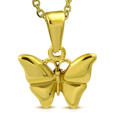 Amanto Ketting Bonne G - 316L Staal - Vlinder - 15x17mm - 45cm