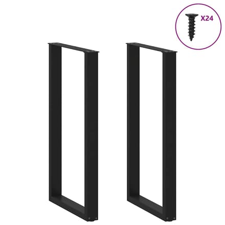 vidaXL - Bartafelpoten - 2 - st - U-vormig - 60x(110-111) - cm - staal - zwart