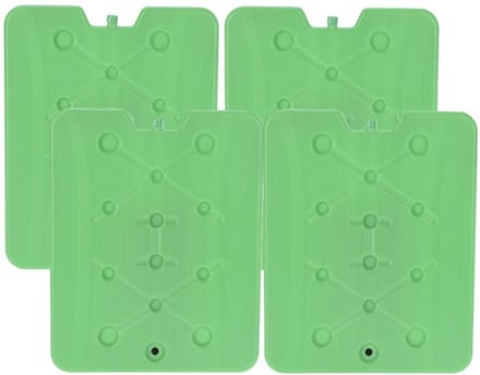 Excellent Houseware Koelelement Ice Pack - 4x - groen - plat - polyethyleen - 900 gram - 32 x 25 x 1 cm - schijf