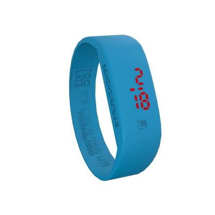 TOO LATE - siliconen horloge - ORIGINAL LED WATCH - acd light blue - polsmaat M