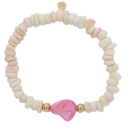 Armband shell stone roze