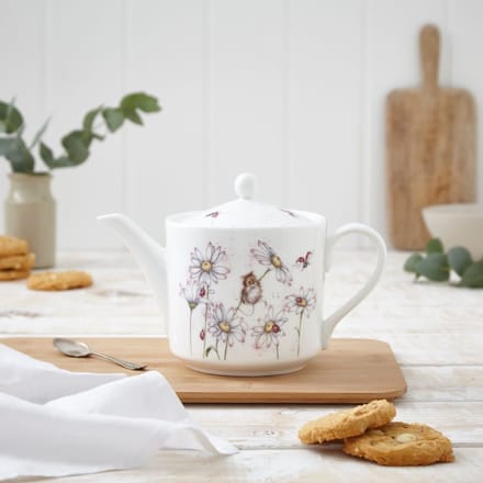 Wrendale - Theepot - Mouse & Flower