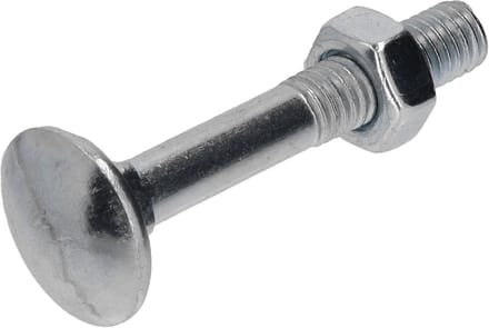 Slotbout met moer. M6 x 40mm. lang. 45 stuks Houtbout. Gegalvaniseerd. Ifix.
