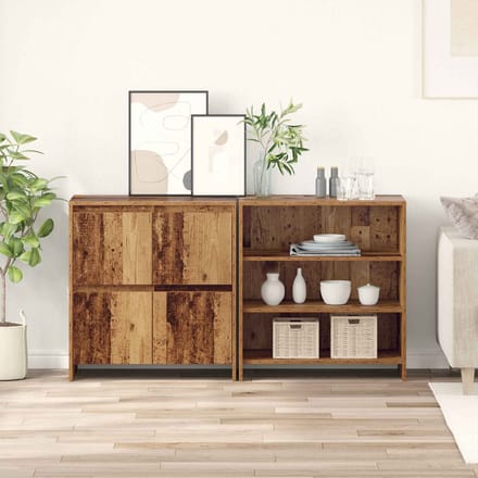 vidaXL - Dressoir - 2 - st - Oudhout - 70 - x - 41 - x - 75 - cm - Bewerkt - hout