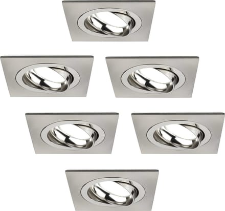 Ledvion - 6X LED Inbouwspot Sevilla - Dimbaar - 3W - 6500K - Ø92 mm - RVS