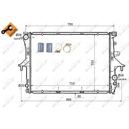 Radiator, motorkoeling NRF 53864