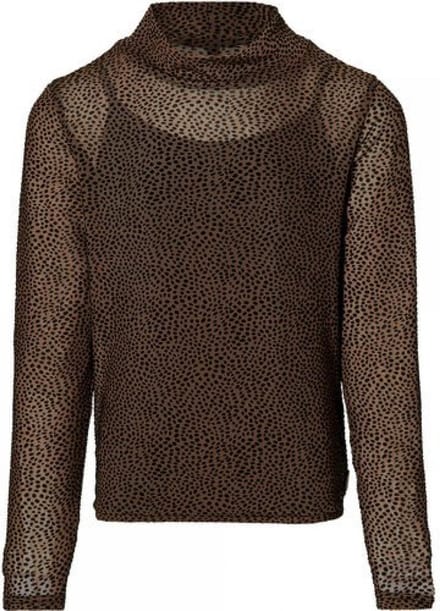 Levv meiden shirt Kaya Mid Brown Dot - maat 140