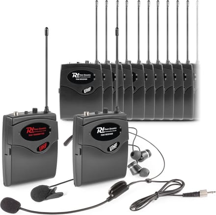 Rondleidingsysteem - Power Dynamics TG40 - Compleet gidssysteem - Zender en 20 ontvangers - UHF