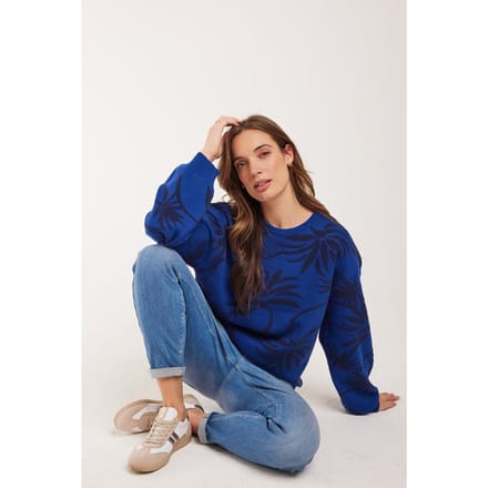 DIDI Dames Pullover Petals Sonic blue maat 34