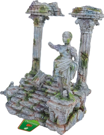 Boon Aquarium Tempel en Beeld - 22 x 17 cm - Grijs