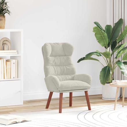 vidaXL - Fauteuil - Crème - 69 - x - 74 - x - 93 - cm - Fluweel