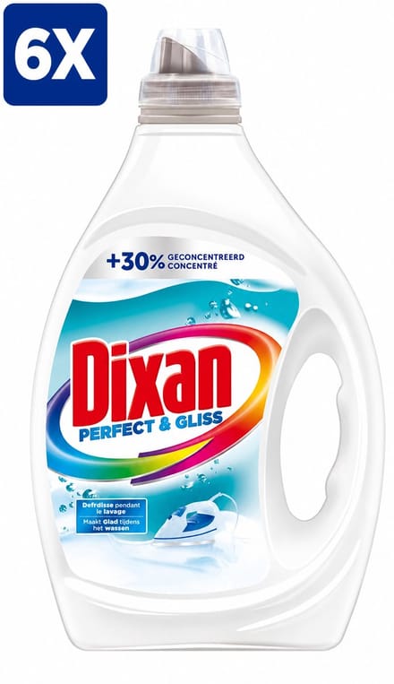 6 x Dixan Vloeibaar Wasmiddel - Perfect & Gliss - 32 wasbeurten