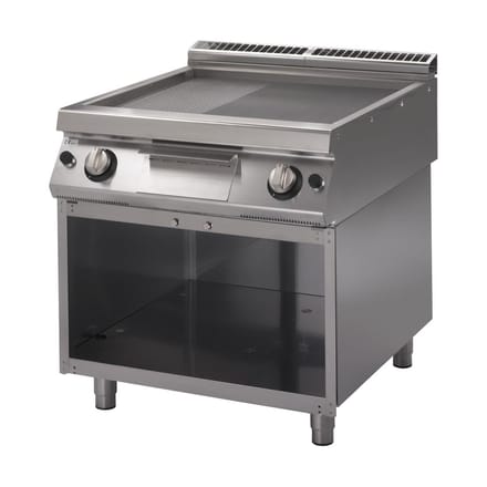 Gastro M 700 plus gas bakplaat GM70/80 FTRGS 2/3 glad 1/3 geribbeld