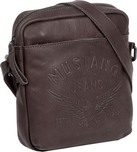 MUSTANG Leren Schoudertas Valencia Sion Shoulder Bag Brown Donkerbruin