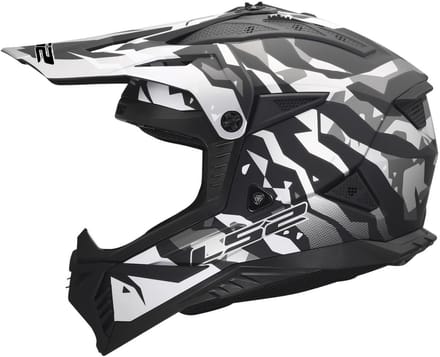 LS2 Helm Fast II Grotesk MX708 zwart / grijs maat S