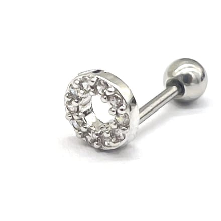 Oorpiercing Rond met Zirkonia - RVS - 5 mm - Zilverkleurig