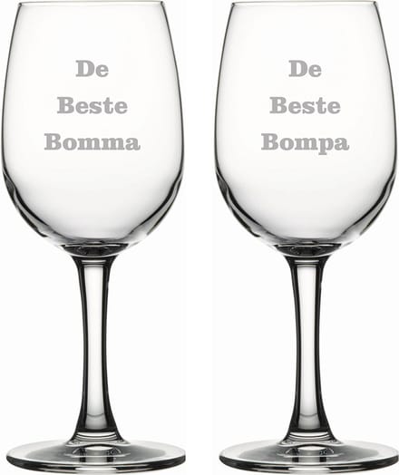 Witte wijnglas gegraveerd - 36cl - De Beste Bomma-De Beste Bompa