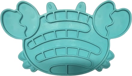 JU&MP Likmat - Voerpuzzel Kat - Slow Feeder - Anti Schrokbak - Krab - Blauw