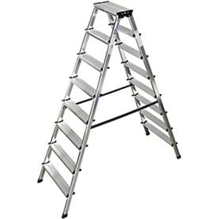 Dubbele trapladder van aluminium, 2 x 8 treden