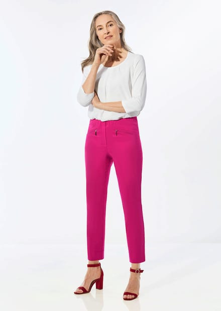 7/8-broek LOUISA van bengaline - roze - Gr. 24 van Goldner Fashion