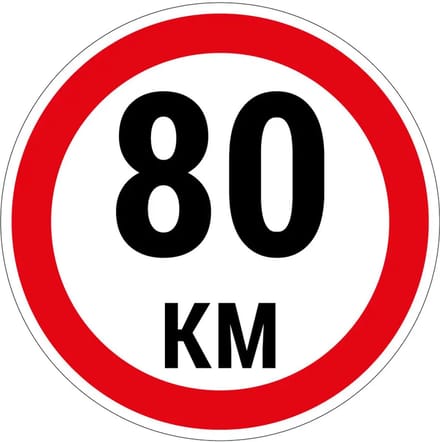 80 km bord | gecoat dibond materiaal | 10 cm