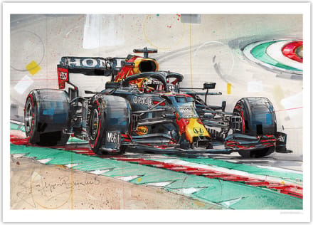Verstappen race auto poster 70x50 cm