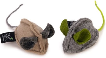 Beeztees Minus One Muis Luca - Kattenspeelgoed - Assorti - 2 Stuks - 8x5x4 cm