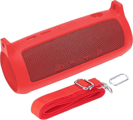 Siliconen Case voor Draagbare Bluetooth-luidspreker met Karabijnhaak en Schouderriem