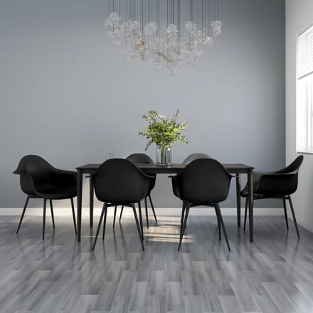 vidaXL - Eetkamerstoelen - 6 - st - PP - zwart
