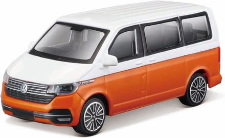 Bburago Volkswagen T6.1 - Modelauto - Schaal 1:43 - Wit/Oranje