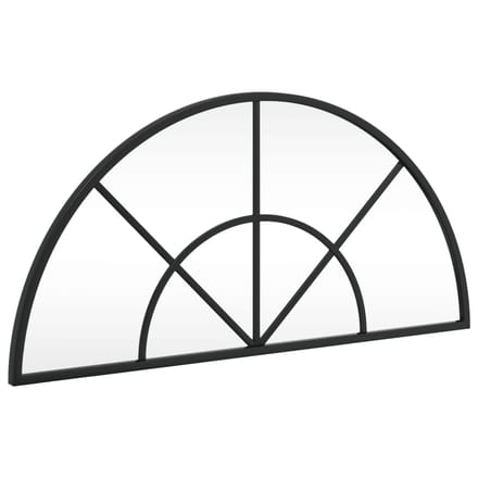 vidaXL - Wandspiegel - boog - 60x30 - cm - ijzer - zwart