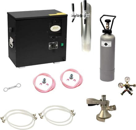 Complete Set - Biertap AS-40, 2-kraans - Waterbadkoeler - Thuistap - Bierkoeler - met Fustkoppeling Type A