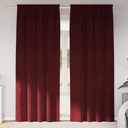 vidaXL - Gordijnen - 2 - st - Wijnrood - 140 - x - 245 - cm - fluweel