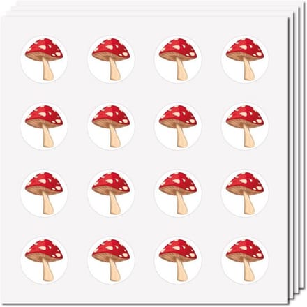 VT Goods - Paddenstoelstickers - Plakband - Zelfklevend - Rood