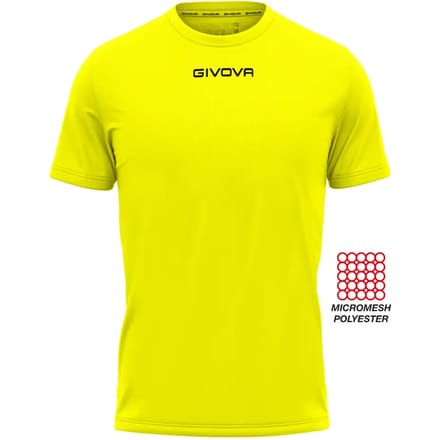 Givova One Microgeperforeerd T-shirt Amarillo Flúor - XXXS