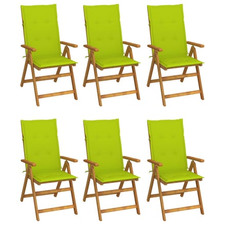 vidaXL - Inklapbare - stoelen - 6 - st - met - kussens - massief - acaciahout