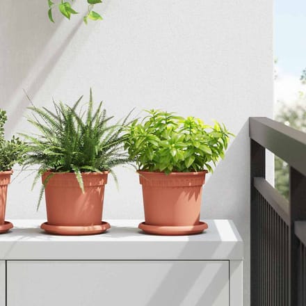 vidaXL - Ronde - Bloempot - 6 - st - Baksteenrood - Ø - 15 - x - 12 - cm - Kunststof