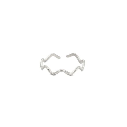 Mint15 Verstelbare ring golven 'Waves' - Zilverkleur RVS/Stainless Steel