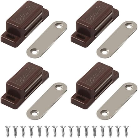Magnetische deursluiters voor keuken en meubelen - 4 Pack Bruin
