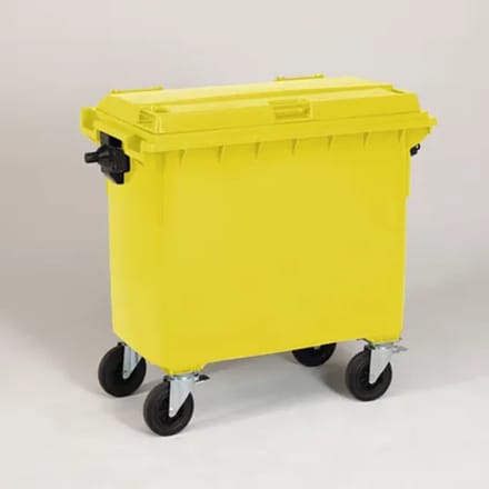 Engels Gele Afvalcontainer – 660 Liter, Hdpe Kunststof