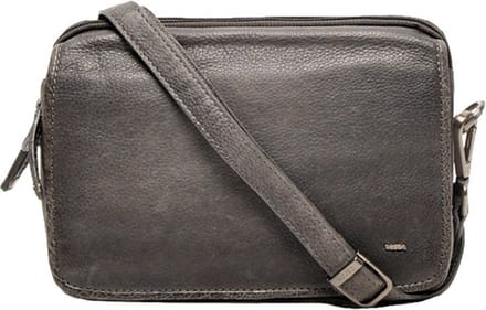 Berba Kleine Crossbodytas / Schoudertas Dames - Leer - Lucca - Grijs