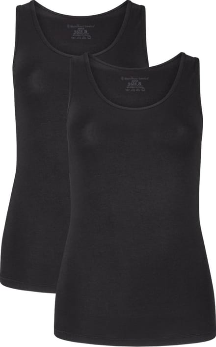 Comfortabel & Zijdezacht Bamboo Basics Long Fit Singlets Anna (2-pack) - Zwart - XL