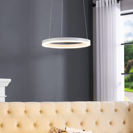 Arcchio LED hanglamp Albiona, wit, 1 ring, Ø 40 cm
