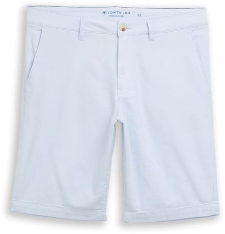 Tom Tailor - Chino-short met stretch - Maat 28 - light blue structure