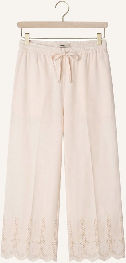 Nono Sunet Pants With Embroidered Borders Broeken Meisjes - Beige - Maat 146/152